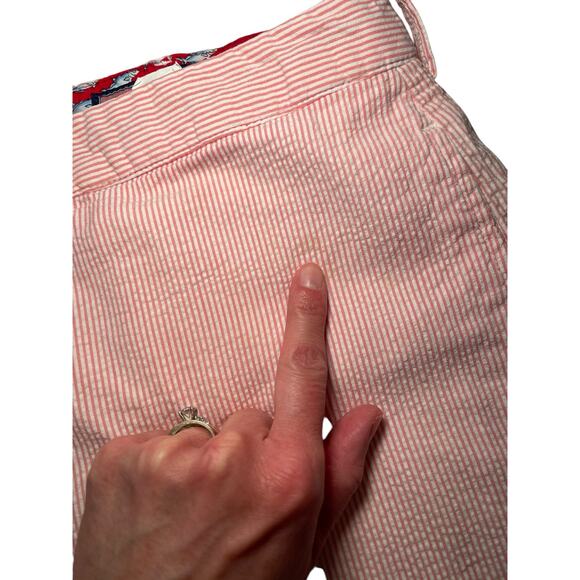 Vineyard Vines Men 38 Club Shorts Red & White Seersucker Stripe Preppy Nautical - Picture 7 of 14